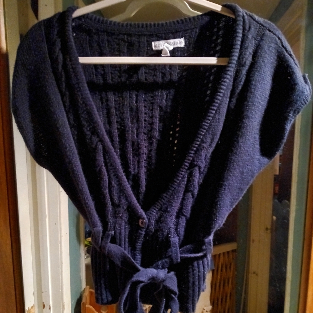 Vintage black Aeropostale crochet sweater cardigan